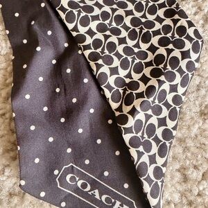 Coach Monochrome Polka Dot and Signature Print Scarf